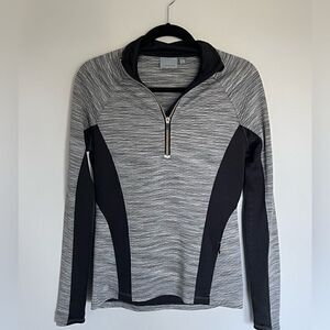 *$2/30* Athleta 1/4 zip quilted pullover in gray/purple heather with black trim